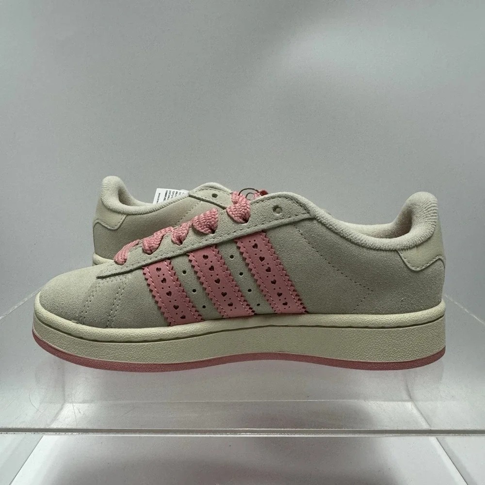 Brand New ADIDAS Campus 00s Kids Cream Pink Valentines Hearts JS3524 Size 3C